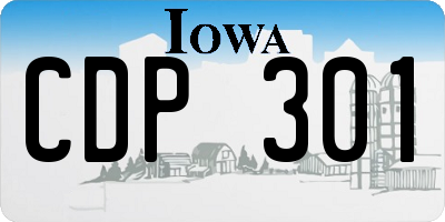 IA license plate CDP301