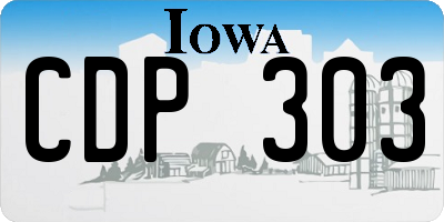 IA license plate CDP303