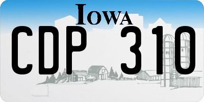 IA license plate CDP310