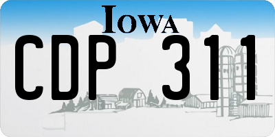 IA license plate CDP311