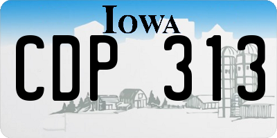 IA license plate CDP313