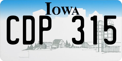IA license plate CDP315