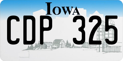 IA license plate CDP325