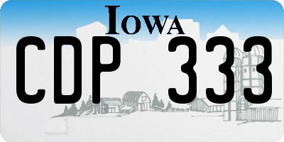 IA license plate CDP333