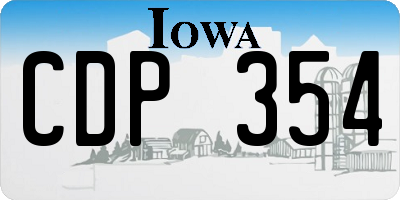 IA license plate CDP354