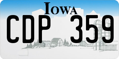 IA license plate CDP359