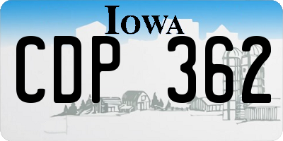 IA license plate CDP362