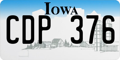 IA license plate CDP376