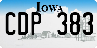IA license plate CDP383