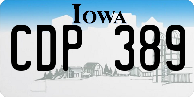 IA license plate CDP389