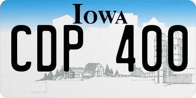 IA license plate CDP400