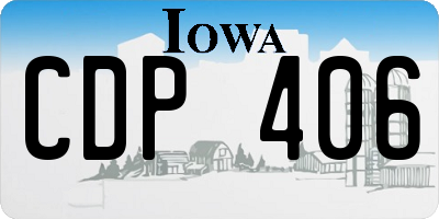 IA license plate CDP406