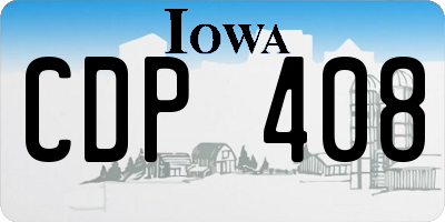 IA license plate CDP408