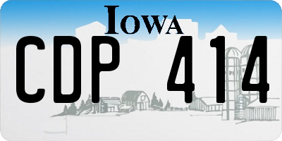 IA license plate CDP414