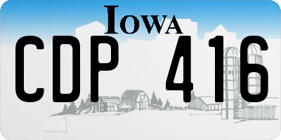 IA license plate CDP416