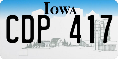 IA license plate CDP417