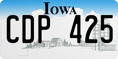 IA license plate CDP425