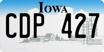 IA license plate CDP427