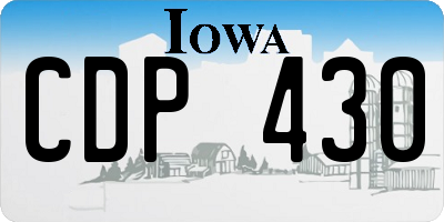 IA license plate CDP430