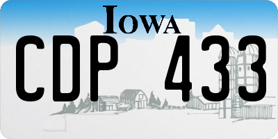 IA license plate CDP433