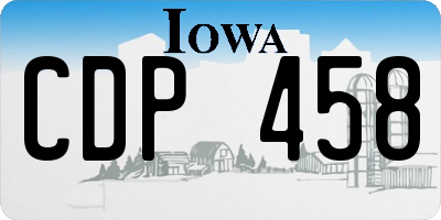 IA license plate CDP458