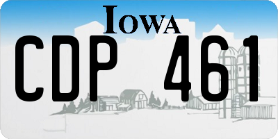 IA license plate CDP461