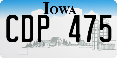 IA license plate CDP475