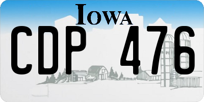 IA license plate CDP476