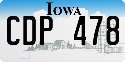 IA license plate CDP478