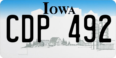 IA license plate CDP492