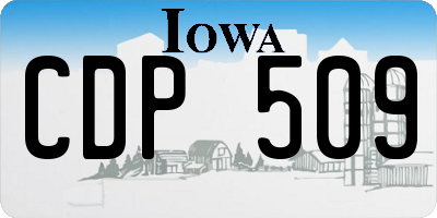 IA license plate CDP509