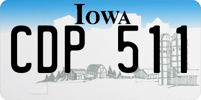 IA license plate CDP511