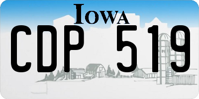 IA license plate CDP519