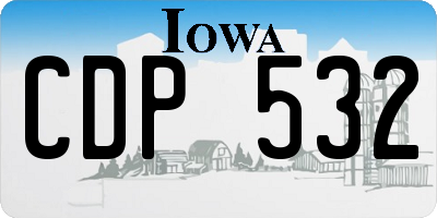 IA license plate CDP532