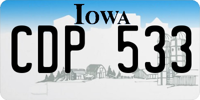 IA license plate CDP533