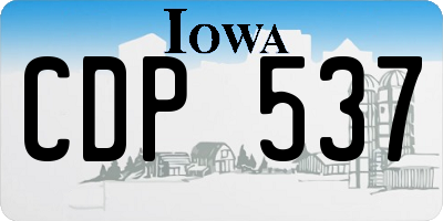 IA license plate CDP537