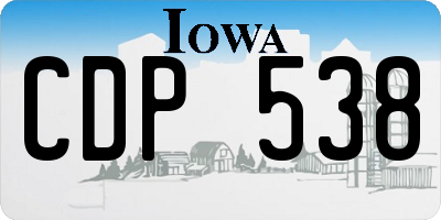 IA license plate CDP538