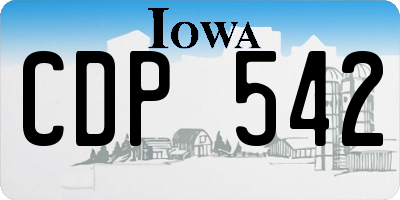 IA license plate CDP542