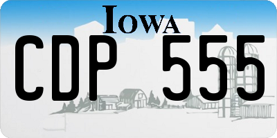 IA license plate CDP555