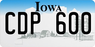 IA license plate CDP600