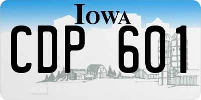 IA license plate CDP601