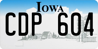 IA license plate CDP604