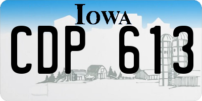 IA license plate CDP613