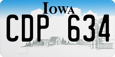 IA license plate CDP634