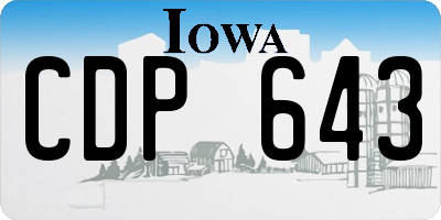 IA license plate CDP643