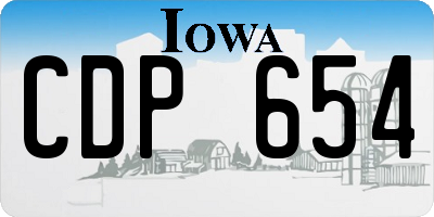 IA license plate CDP654