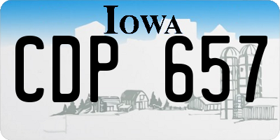IA license plate CDP657