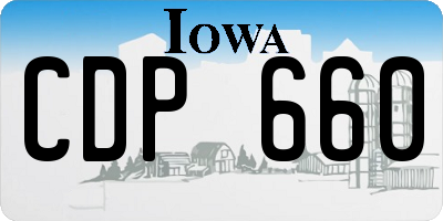 IA license plate CDP660