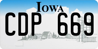 IA license plate CDP669