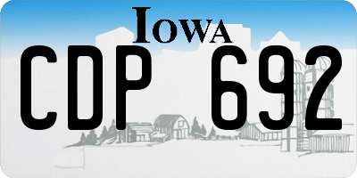 IA license plate CDP692